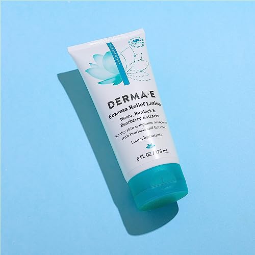 Derma E Eczema Relief Lotion - Soothing Itch & Dry Skin Relief with Natural Ingredients - 6 Fl Oz