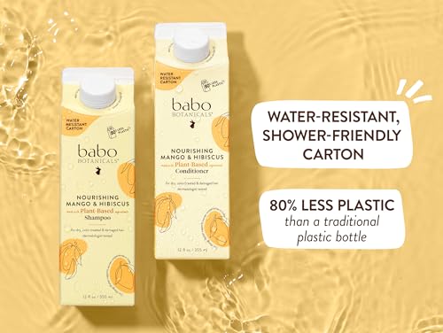 Babo Botanicals Mango & Hibiscus Shampoo - Moisturizes & Softens Color-Treated Hair - 12oz