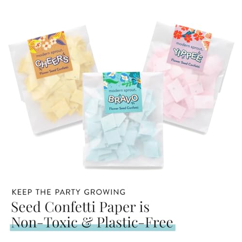 Modern Sprout Seed Confetti Poppers - Plant Wildflowers, Non-Toxic & Refillable - 12 Pack