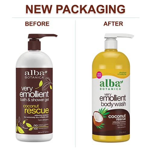 Alba Botanica Body Wash - Moisturizing Coconut Oil & Milk, Vegetarian, 32oz
