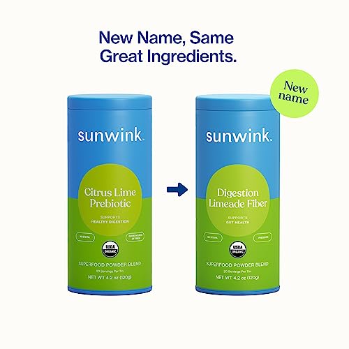 Sunwink Digestion Limeade Fiber Superfood Powder - Supports Gut Health, Non-GMO, Vegan - 4.2 oz