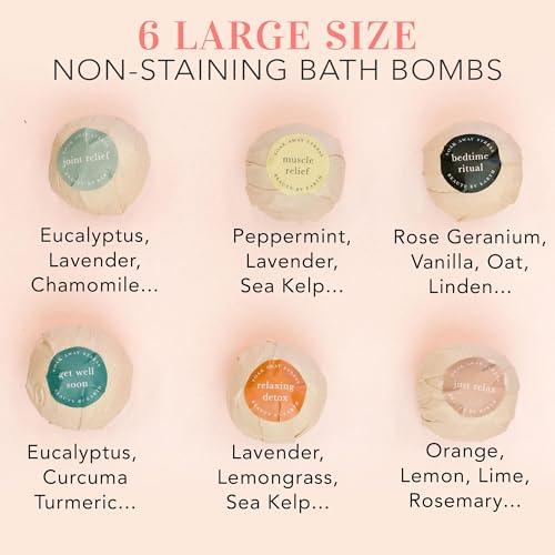 USA Handmade Bath Bomb Gift Set - Natural Ingredients, Relaxing Spa Experience - 6 Pack