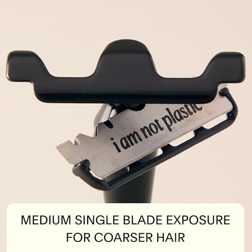 Leaf Shave Thorn Razor Set - Ultra-Close Shave, Blade Recycling Tin, 50 Blade Refills