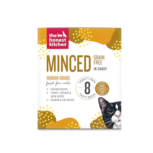 The Honest Kitchen Minced Wet Cat Food - High Protein, Grain-Free, Human Grade - 2.8oz Pack of 8