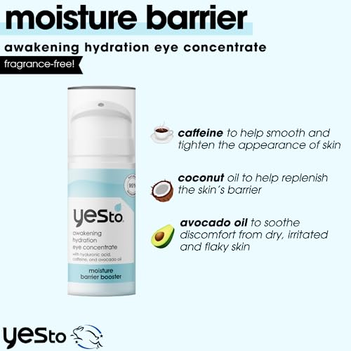 Yes To Eye Cream - Nourishes Delicate Skin, Hydrating with Hyaluronic Acid & Caffeine - 0.5 Fl Oz