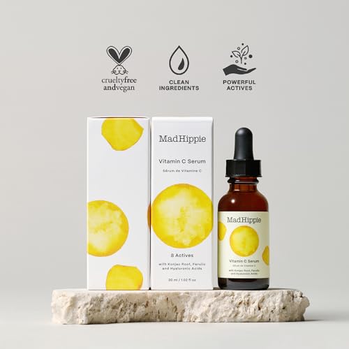 Mad Hippie Face Serum - Brightening with Vitamin C, Hyaluronic Acid & Antioxidants - 1.02 Fl Oz