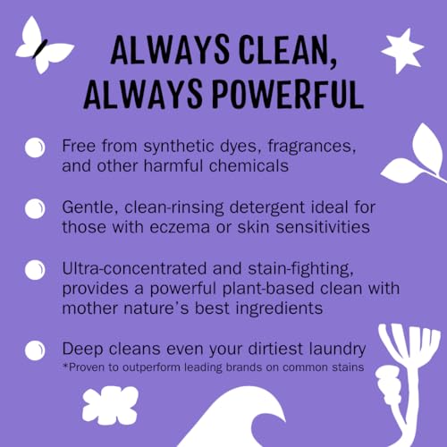 Molly's Suds Laundry Detergent - Natural Stain Fighter for Sensitive Skin, Lavender - 120 Loads