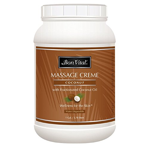 Bon Vital' Massage Oil - Intensive Moisturizer, 100% Pure Coconut Oil, Non-Greasy - 1 Gal