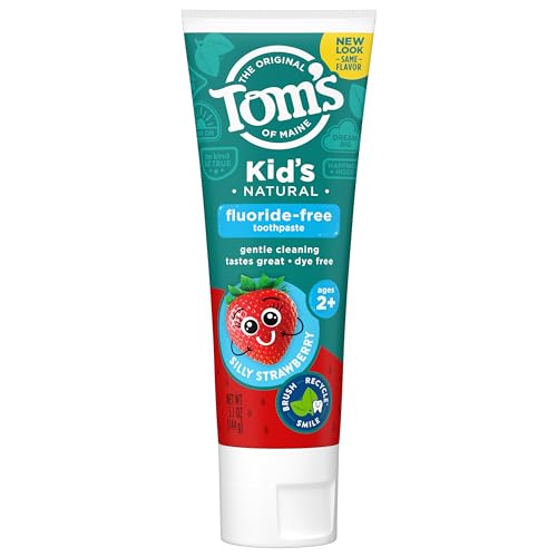 Tom's of Maine Children's Toothpaste - Fluoride-Free, Natural Ingredients, Silly Strawberry - 5.1oz