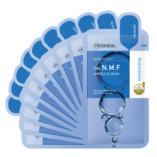 Mediheal NMF Ampoule Sheet Mask - Deep Hydration, Soft Cotton Sheet, 10 Pack