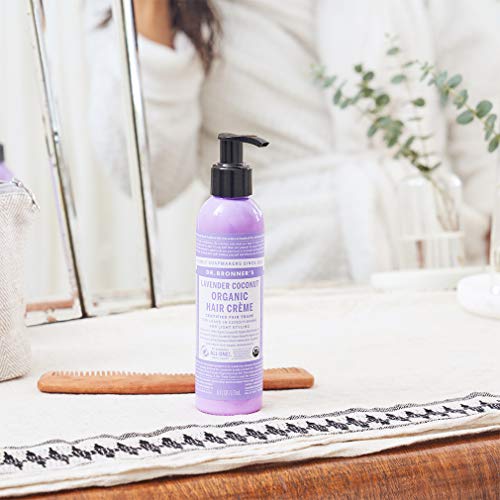 Dr. Bronner's Organic Hair Crème - Nourishing Leave-In Conditioner, Lavender Coconut - 6oz, 2-Pack