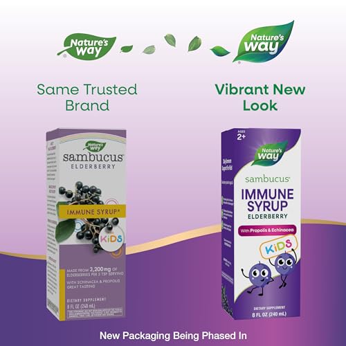 Nature's Way Elderberry Immune Syrup for Kids - Antioxidant Support, Vegetarian - 8 Fl Oz