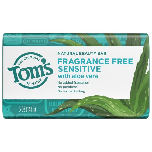 Tom's of Maine Bar Soap - Gentle Cleansing for Sensitive Skin, Aloe Vera, Paraben-Free - 5oz