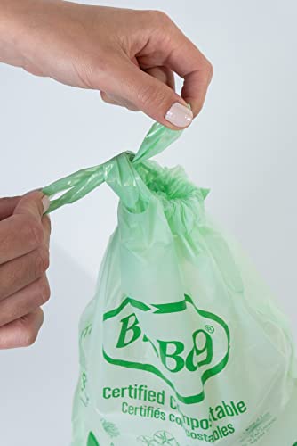 BioBag Compostable Food Scrap Bags - Drawstring, Certified Compostable, 80 Count - 1.2 Gallon