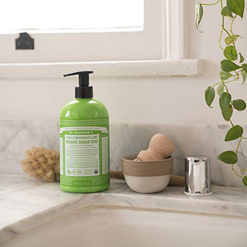 Dr. Bronner's Organic Sugar Soap - Nourishing Cleanser with Shikakai & Essential Oils - 12oz