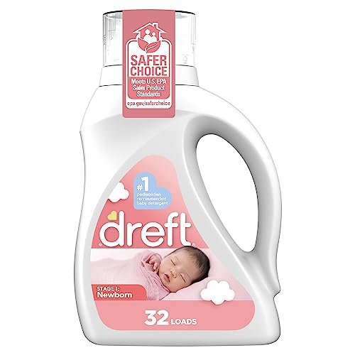 Dreft Concentrated Laundry Detergent - Gentle on Sensitive Skin, Hypoallergenic - 32 Loads