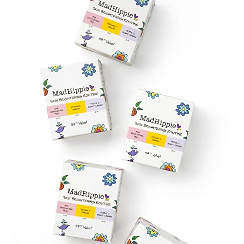 Mad Hippie Skin Care Set - Brightening Routine with Vitamin C, AHA Peel & Night Cream - Mini Kit