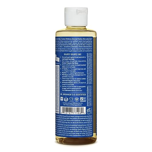 Dr. Bronner's Pure-Castile Liquid Soap - Organic, Fair Trade, Versatile Use - 8oz Peppermint