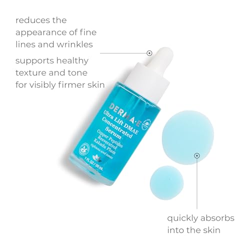 DERMA E Face Serum - Firms Skin, Hydrates with Copper Peptides & Resveratrol - 1oz