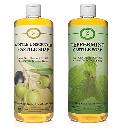 Carolina Castile Soap Bundle - Non-Drying, Organic & Vegan Body Wash - 32 oz