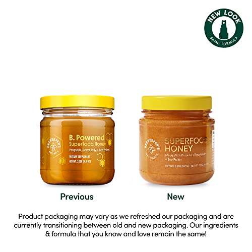 Beekeeper's Naturals Superfood Honey - Natural Energy, Immune Support, Mental Clarity - 4.4 oz