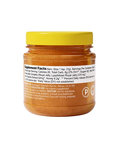 Beekeeper's Naturals Superfood Honey - Natural Energy, Immune Support, Mental Clarity - 4.4 oz