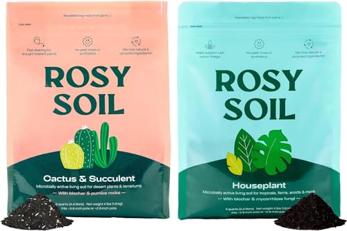 Rosy Soil Succulent & Cactus Potting Mix - Promotes Healthy Root Growth, 8 Quarts Total