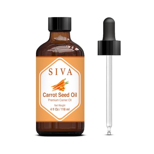 SIVA Carrot Seed Oil - Nourishing Skin & Hair, Cold-Pressed, Dropper Included - 4oz