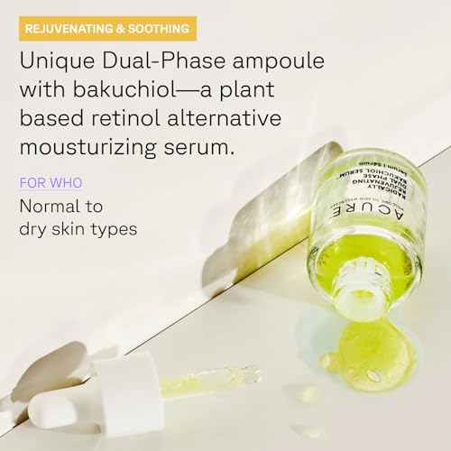 Acure Dual Phase Bakuchiol Serum - Anti-Aging, Hydrating Eggplant & Turmeric - 0.67 oz