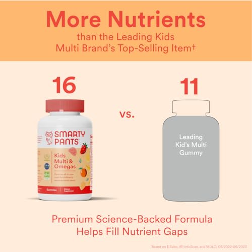 SmartyPants Kids Multivitamin Gummies - Immune Support, 16 Essential Nutrients, 120 Count