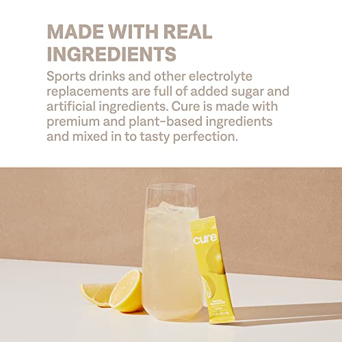 Cure Hydration Electrolyte Drink Mix - Dehydration Relief with Coconut Water, Vegan - 14 Packets