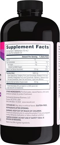 NeoCell Hyaluronic Acid Liquid with Vitamin C - Hydrates Skin, Supports Joint Health - 16 Fl Oz