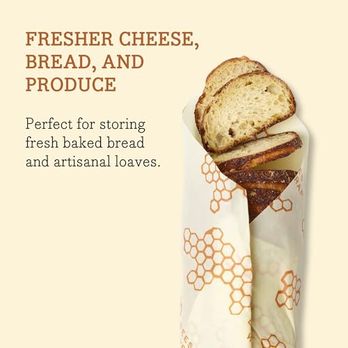Bee's Wrap Reusable Food Wraps Bundle - Organic Cotton, Non-Toxic, Assorted Sizes (S-XXL)