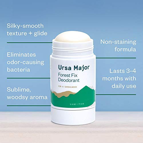 Ursa Major Natural Deodorant - Odor Eliminator, Aluminum-Free, Non-Staining - 2.6oz Forest Fix