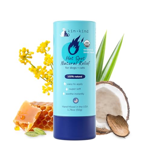 kin+kind Pet Wound & Skin Care Spray - Itch Relief, Organic Ingredients, Easy Roll-On - 4oz