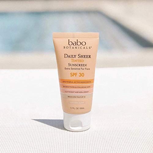 Babo Botanicals Mineral Tinted Sunscreen SPF30 - Non-Greasy, Natural Zinc & Rosehip Oil - 3oz