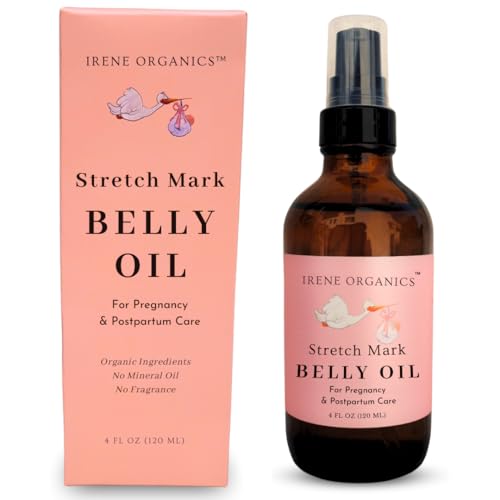 Irene Organics Body Oil - Prevent Stretch Marks, Hydrating Natural Formula - 4oz