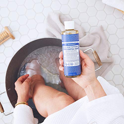 Dr. Bronner's Pure-Castile Liquid Soap - Organic, Fair Trade, Versatile Use - 8oz Peppermint