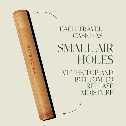 Plus Ultra Bamboo Travel Case - Protects Toothbrush, Moisture-Reducing, 100% Bamboo