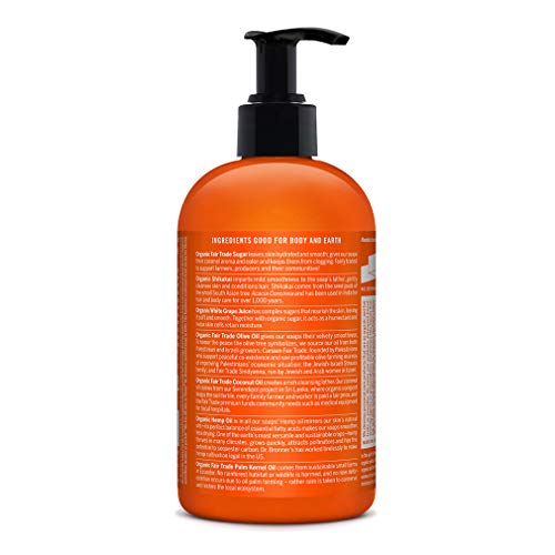 Dr. Bronner's Body Soap - Nourishing Organic Sugar & Shikakai, Vegan, 12oz for Hands & Hair