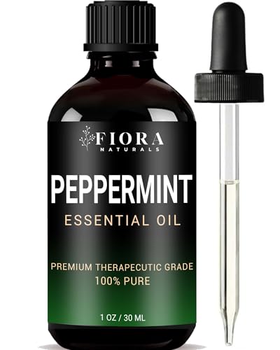 Fiora Naturals Peppermint Essential Oil - 100% Pure for Hair Growth, Skin & Diffuser - 1 oz