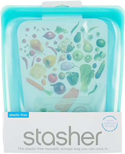 Stasher Silicone Food Storage Bags - Leakproof, Dishwasher Safe, Versatile Use - 104oz & 64oz