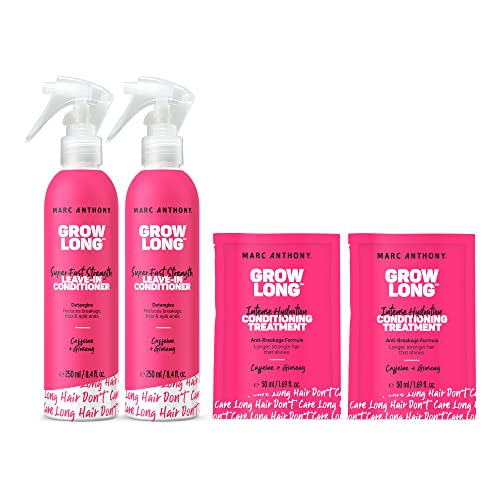 Marc Anthony Hair Care Bundle - Anti-Breakage Leave-In & Nourishing Masks, Red Tea Scent - 4 Items