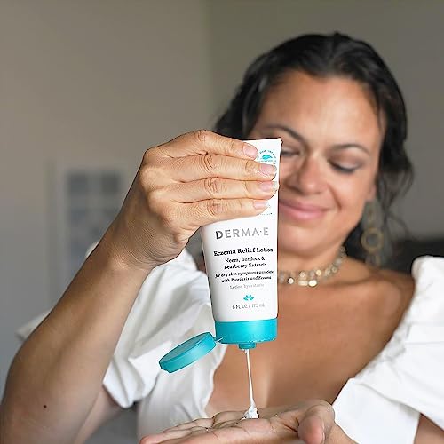 Derma E Eczema Relief Lotion - Soothing Itch & Dry Skin Relief with Natural Ingredients - 6 Fl Oz