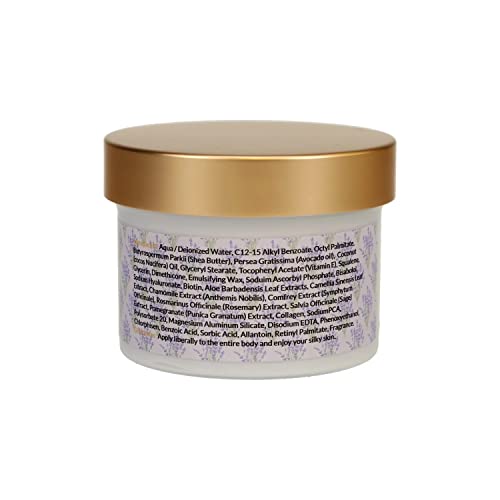 Aniise Body Butter - Soothes Skin, Reduces Wrinkles, Moisturizes Deeply - Lavender, 8oz