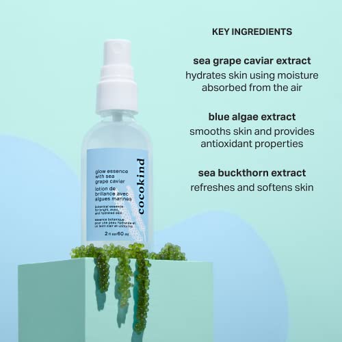 Cocokind Glow Essence Face Mist - Hydrating Primer with Sea Grape Caviar, 4oz