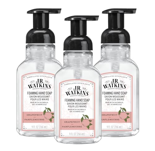 J.R. Watkins Foaming Hand Soap - Moisturizing Grapefruit Scent, Alcohol-Free, 9 fl oz, 3 Pack