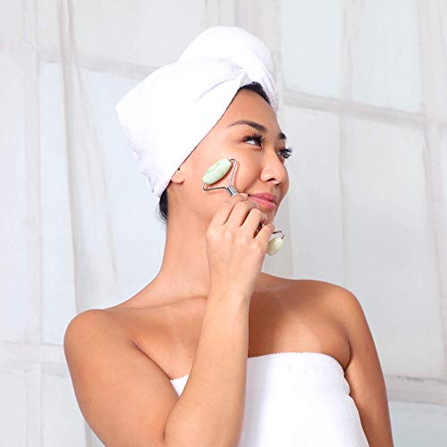 DAILY CONCEPTS Face Roller - Boosts Circulation, Reduces Puffiness, Authentic Jade - Dual Heads