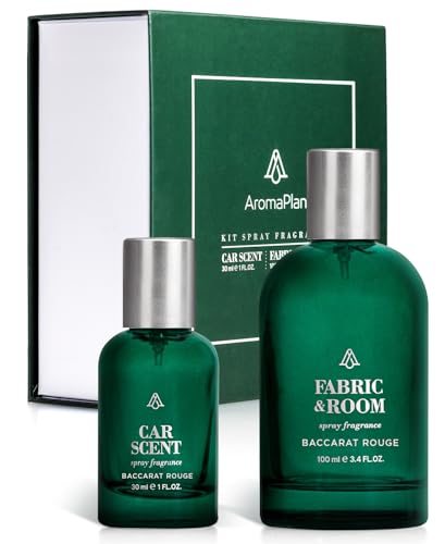 AromaPlan Room Spray & Car Fragrance Kit - Non-Toxic Odor Eliminator, Bacc. Rouge - 100ml & 30ml