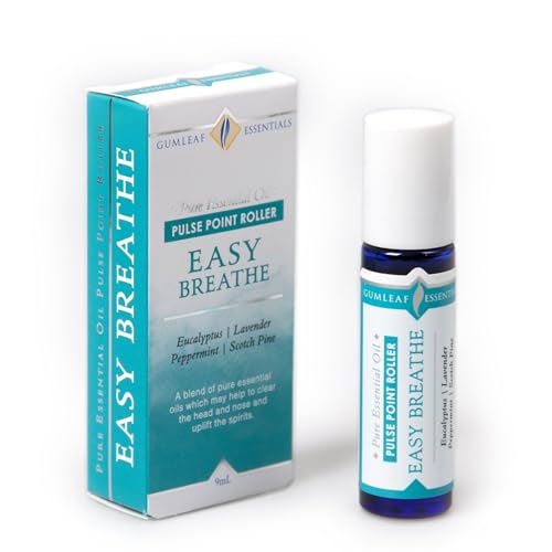 Gumleaf Essentials Easy Breathe Roller - 100% Pure Essential Oil, Vegan, 9ml Travel Size